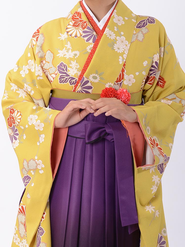 高級卒業式袴レンタル】2-12 卒業式の袴レンタル・正絹二尺袖着物 