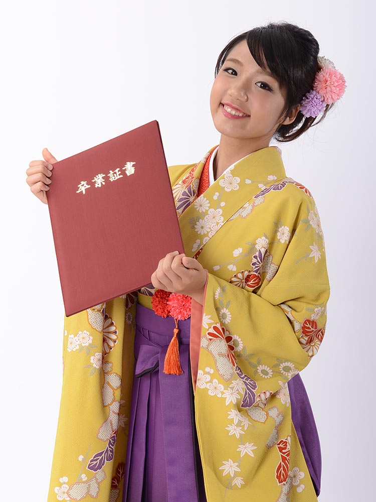 高級卒業式袴レンタル】2-12 卒業式の袴レンタル・正絹二尺袖着物 