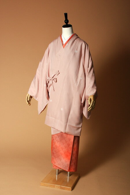 【高級着物コートレンタル】coat23-2 ピンク　ほたるぼかし MLサイズ ほたるぼかし