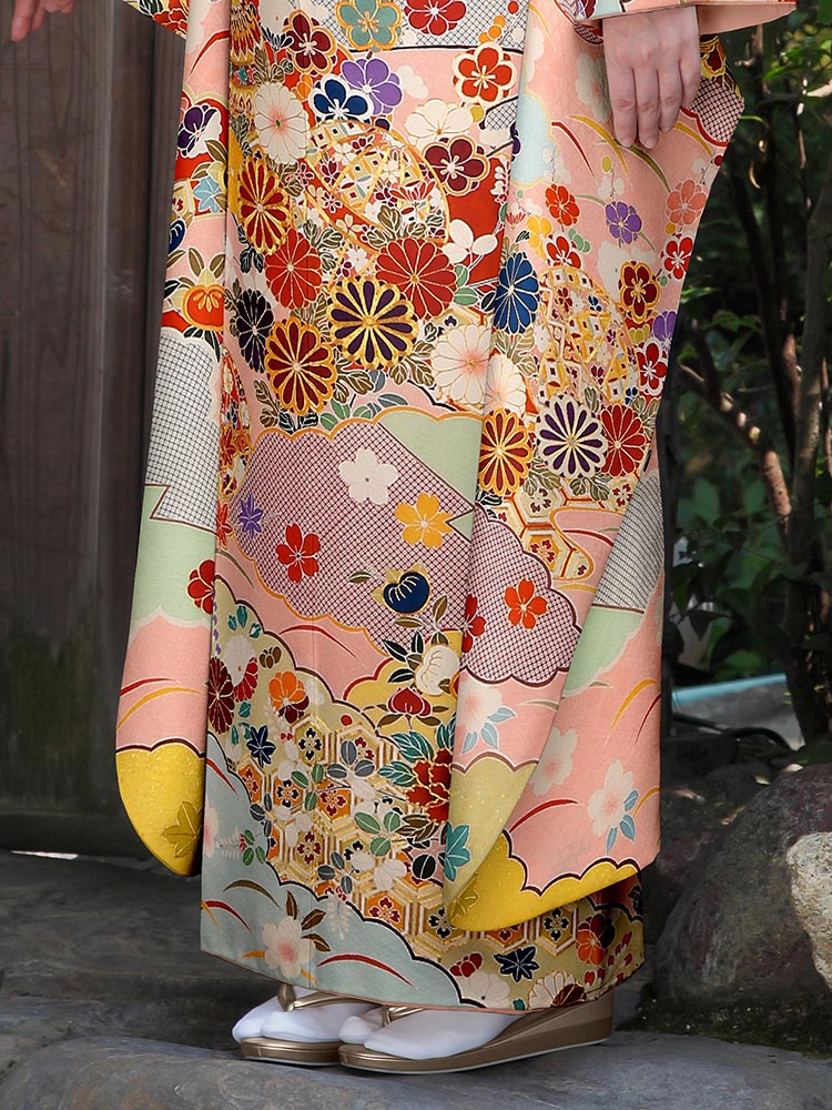 高級金駒刺繍の振袖レンタル】 古典柄・Lサイズ・ピンク ・品番K-54  ｜KIMONO-PRO（キモノプロ）京都のきものレンタル・全国宅配・ご来店ご下見も大歓迎