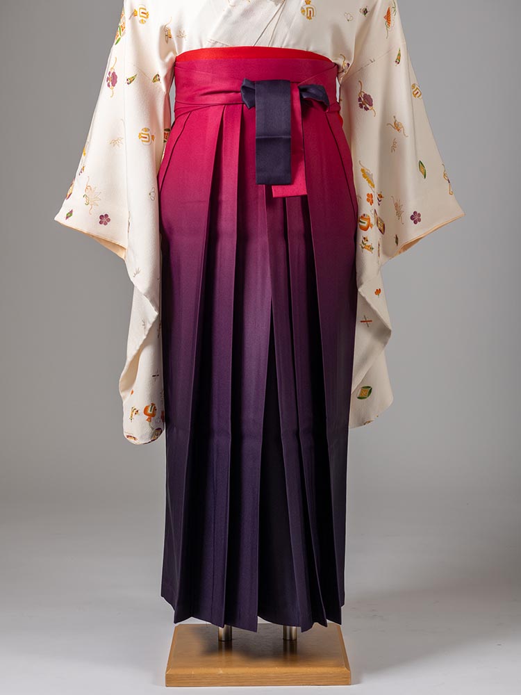 【袴単品レンタル】　ピンク紫ぼかし刺繍なし　M、L、LLサイズ　品番：hakama-004