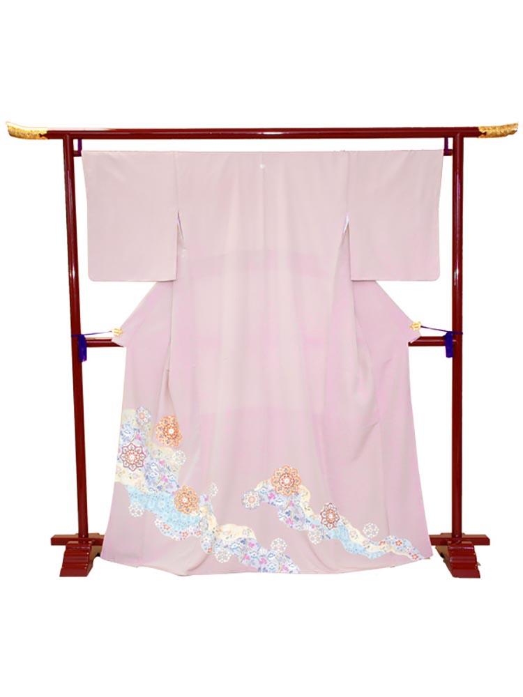 【高級色留袖レンタル】i-119 ピンク紫　華文 Mサイズ 華文