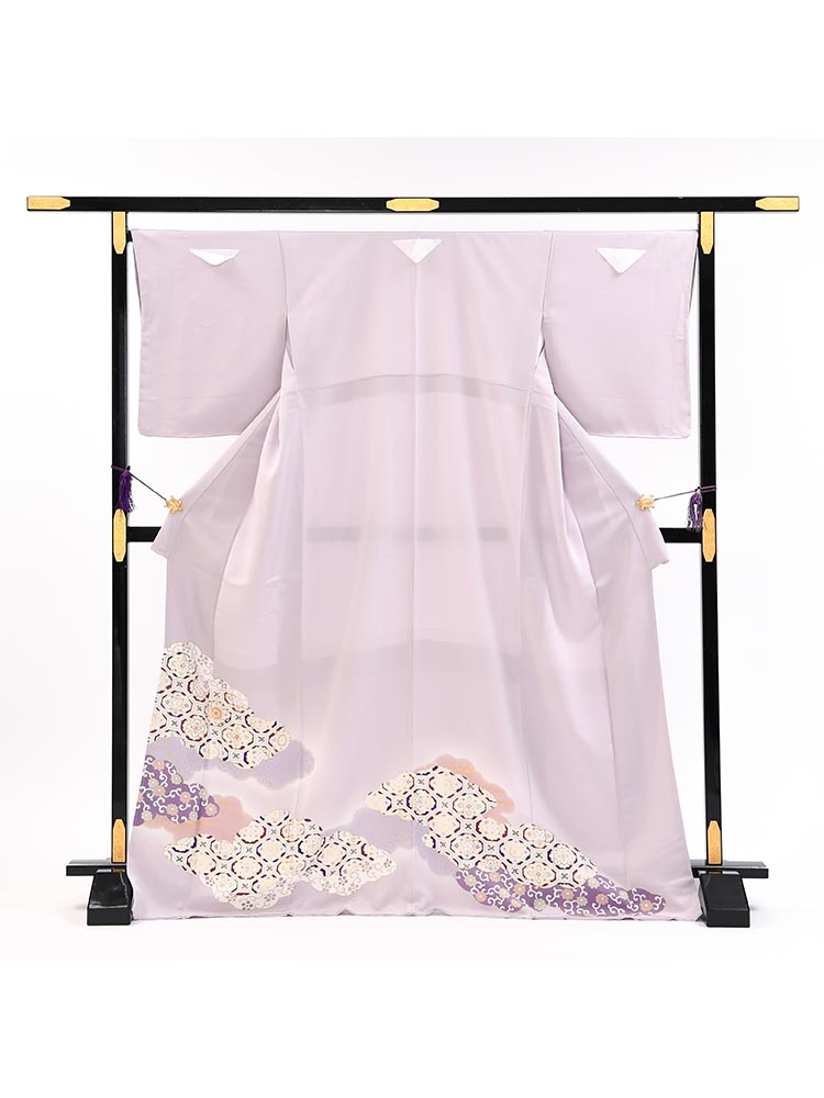 【高級色留袖レンタル】I-632 藤色　蜀江文様 MLサイズ 蜀江文様
