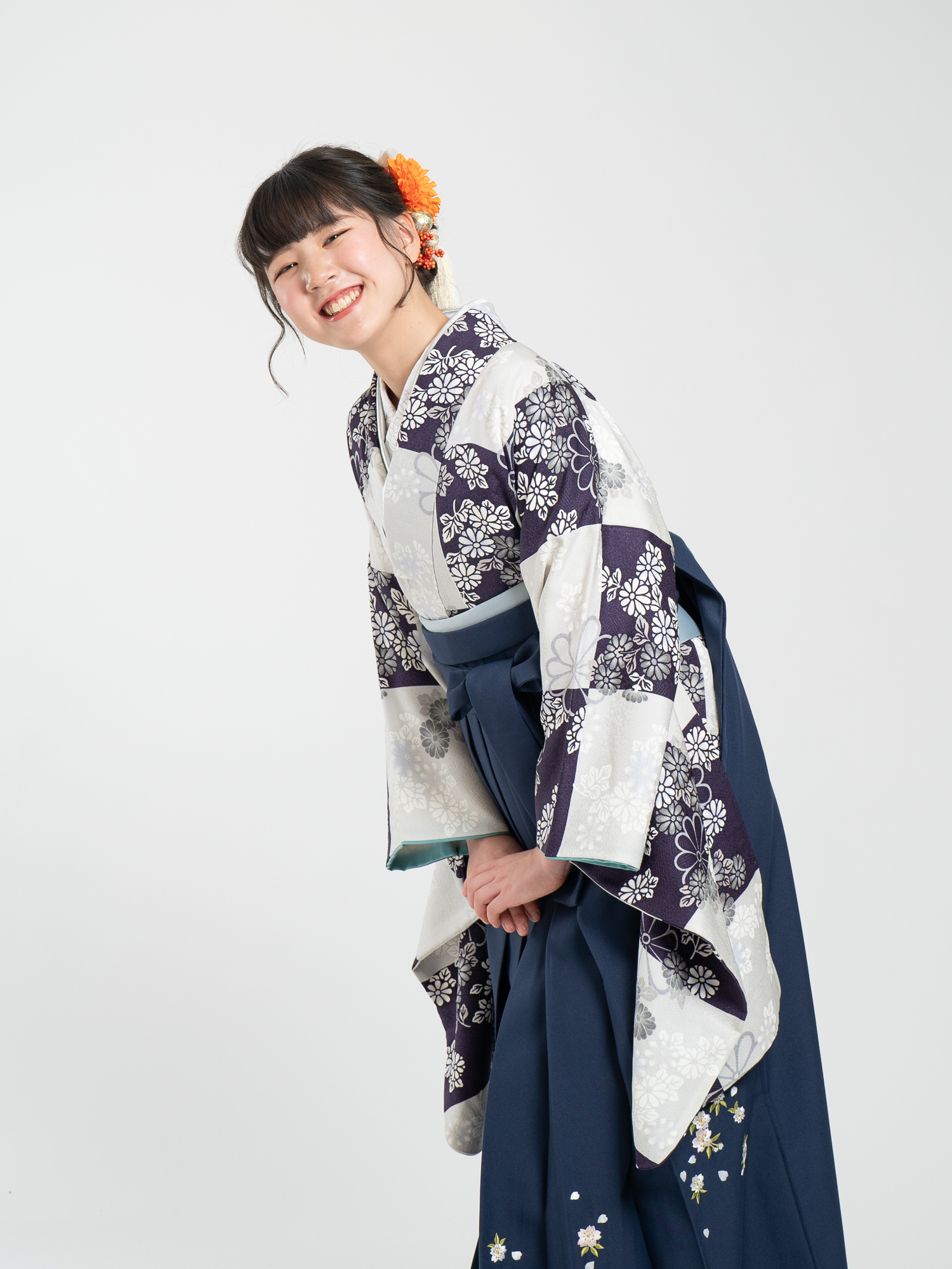 正絹の二尺袖と袴レンタル。品番2−２１。KIMONO-PRO京都