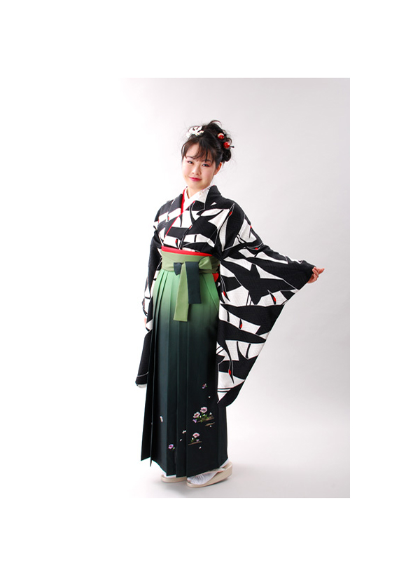 高級卒業式袴レンタル】2-29 卒業式の袴レンタル・正絹二尺袖着物 