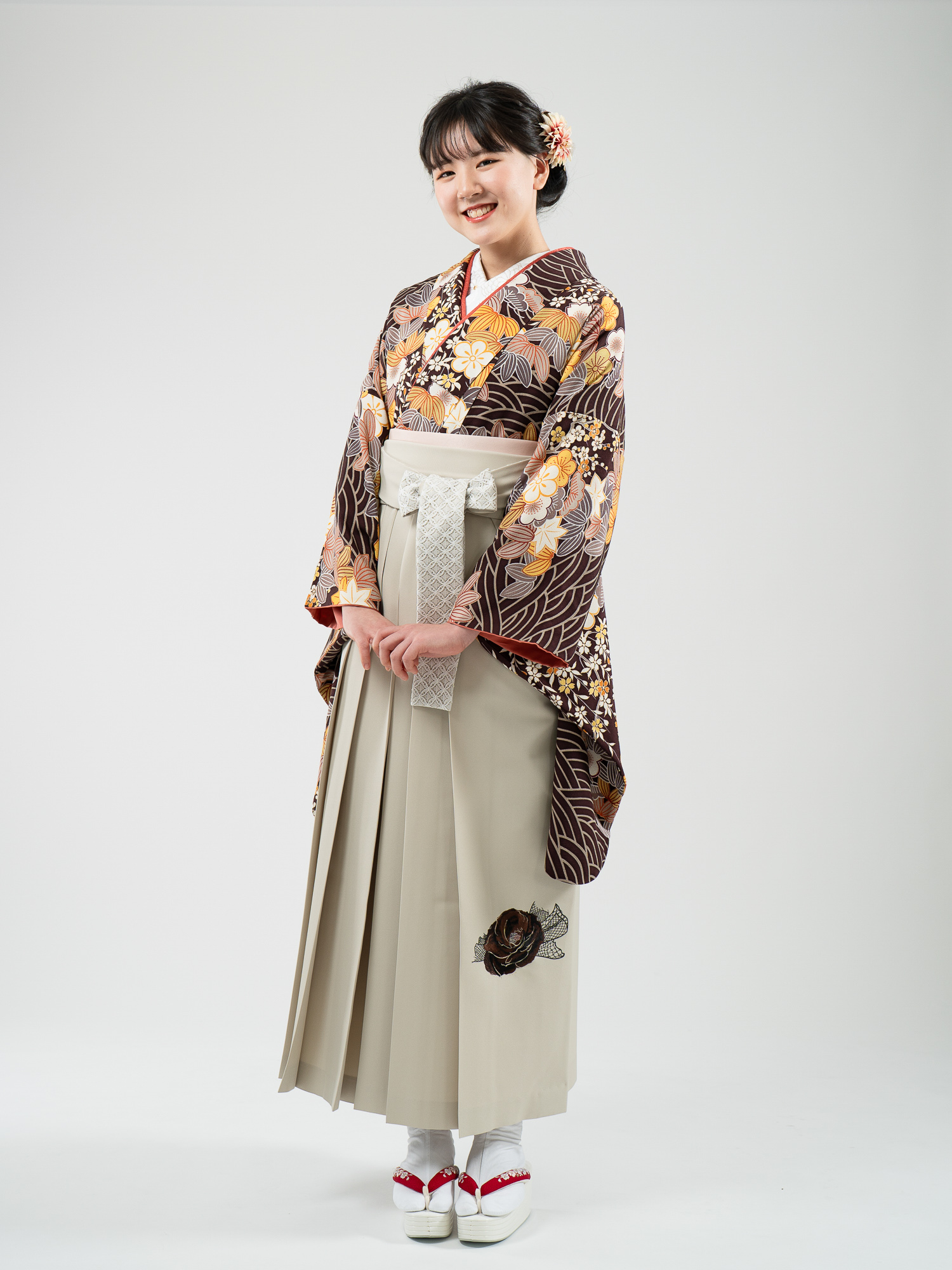 高級卒業式袴レンタル】2-30 卒業式の袴レンタル・正絹二尺袖着物