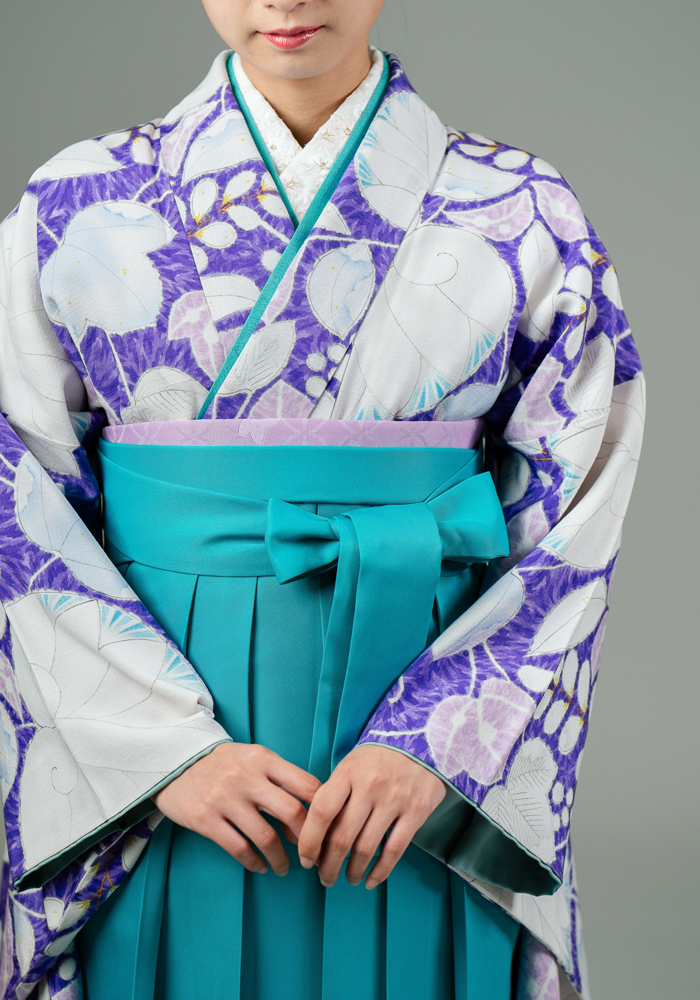 高級卒業式袴レンタル】2-37 卒業式の袴レンタル・正絹二尺袖着物 
