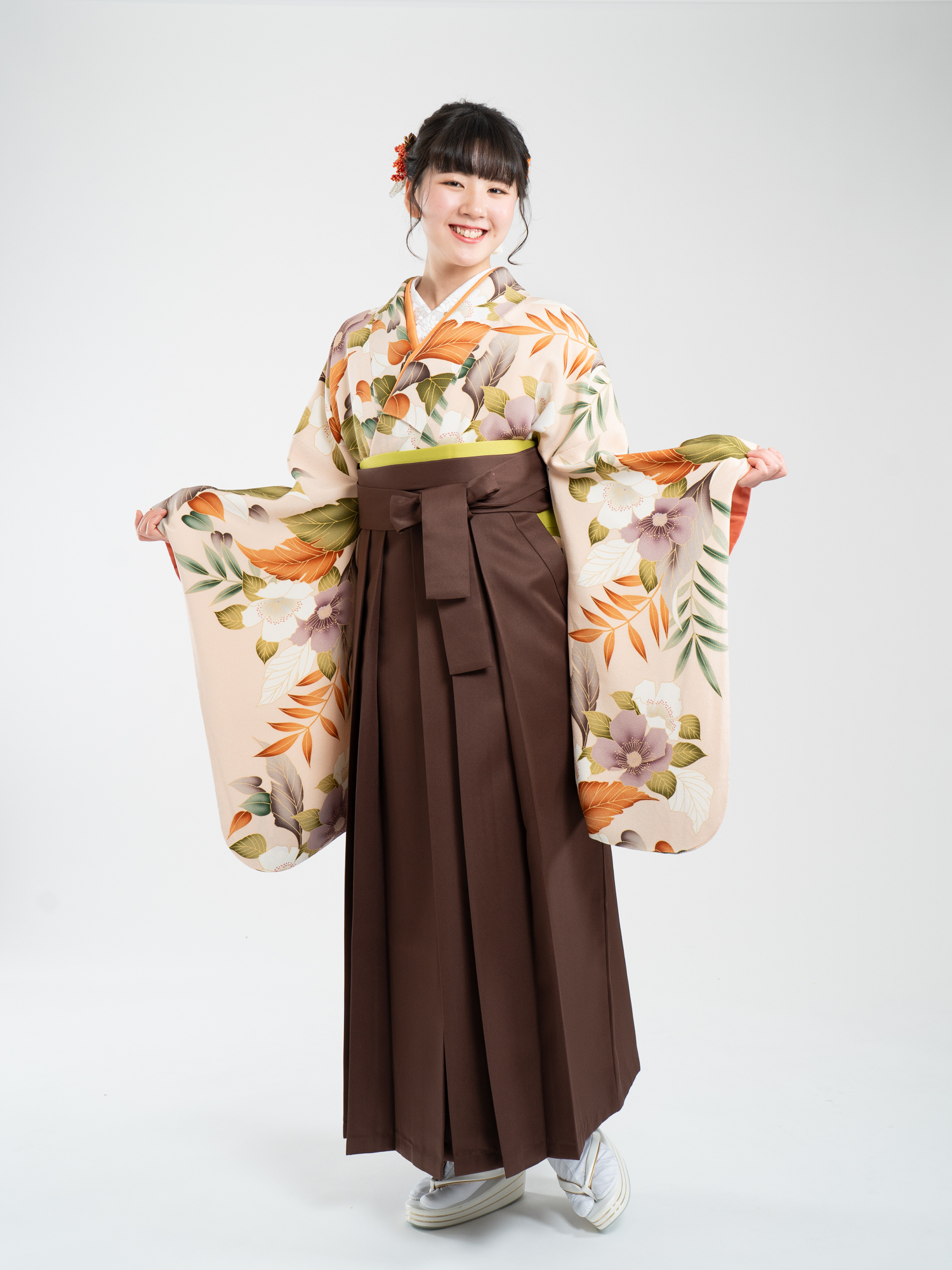 京友禅の正絹着物と袴レンタル（品番2-45）
