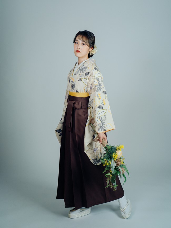 高級卒業式袴レンタル】2-62 卒業式の袴レンタル・正絹二尺袖着物