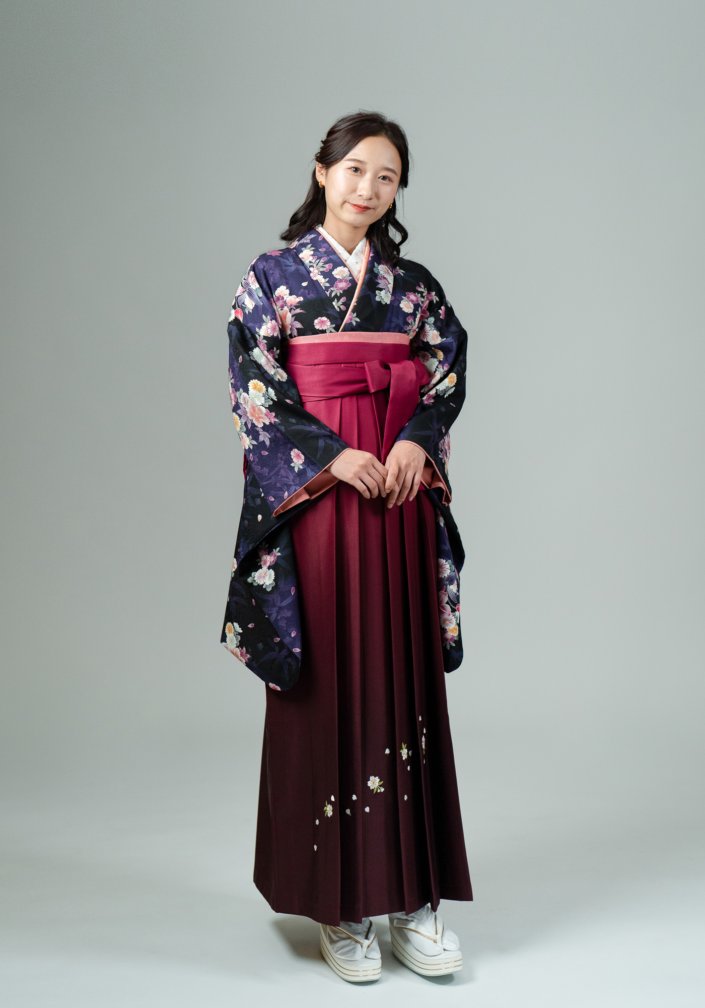 【高級卒業式袴レンタル】2-7 卒業式の袴レンタル・正絹二尺袖着物 