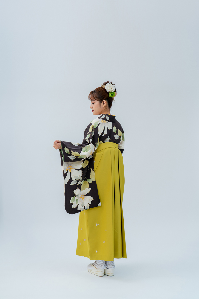 高級卒業式袴レンタル】2-76 卒業式の袴レンタル・正絹二尺袖着物 
