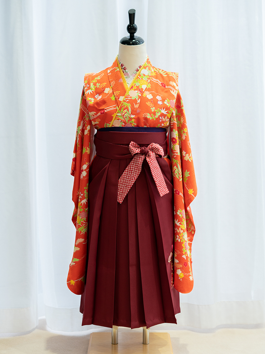 【卒園式向けの高級正絹着物と袴レンタル】品番：7-107-hakama