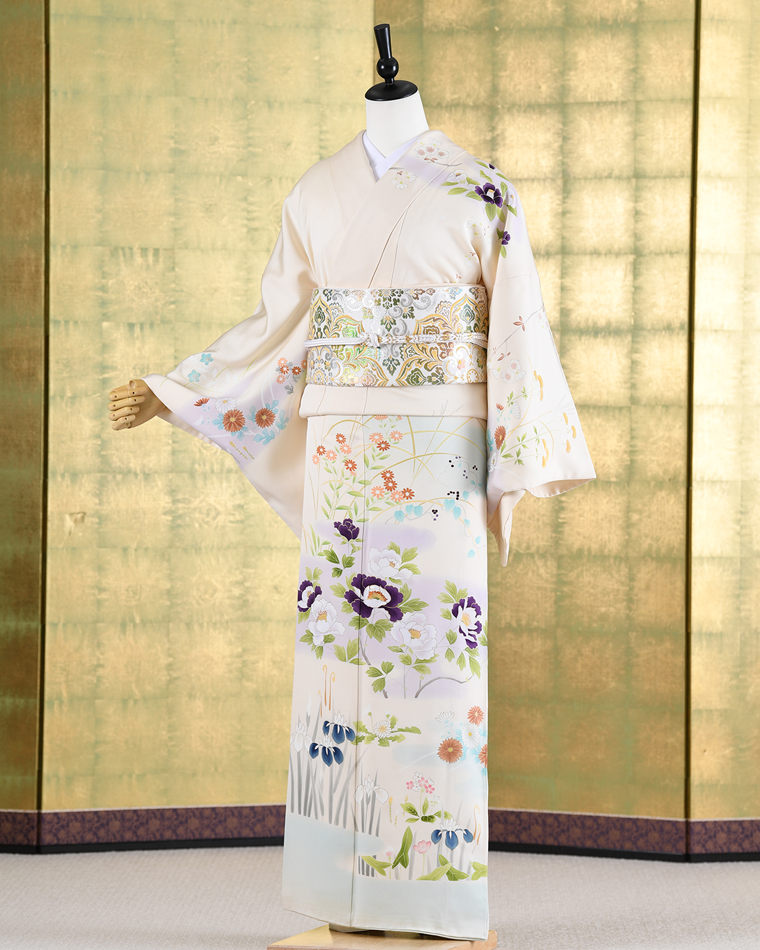 【高級訪問着レンタル】h-440 成謙謹製　四季の花 LLサイズ 四季の花