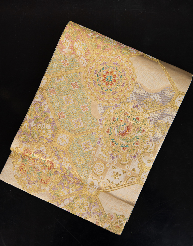 【高級帯レンタル】obi-157 袋帯レンタル「正倉院鳳凰・蜀江柄」 
