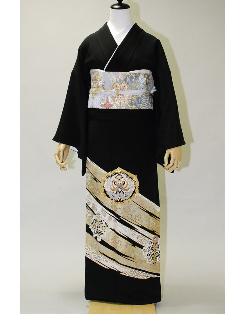【WEB申込限定】 【高級黒留袖レンタル】t-103 向鳳凰 Mサイズ 向鳳凰
